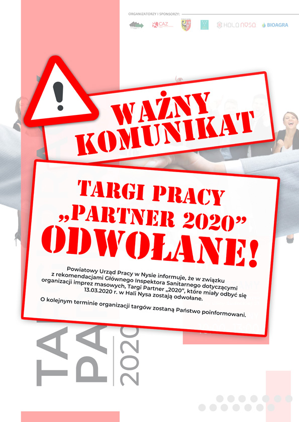 Targi Pracy „Partner 2020” odwołane!